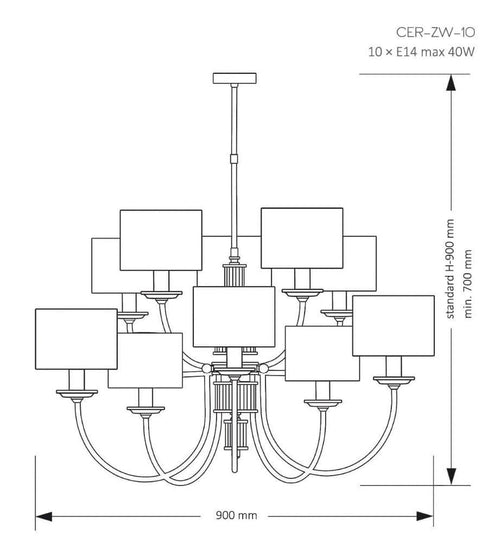 Candelabru CERO CER-ZW-10(ZM) Lucente - Home & Lighting