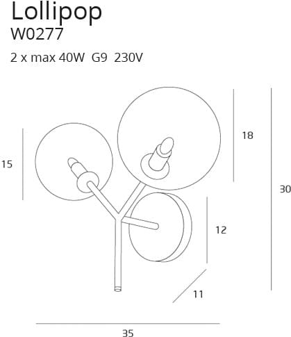 Aplica Lollipop W0277 Lucente - Home & Lighting