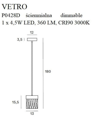 Lustra VETRO P0428D