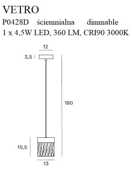 Lustra VETRO P0428D