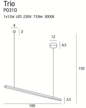 Lustra Trio 1 P0310 Lucente - Home & Lighting