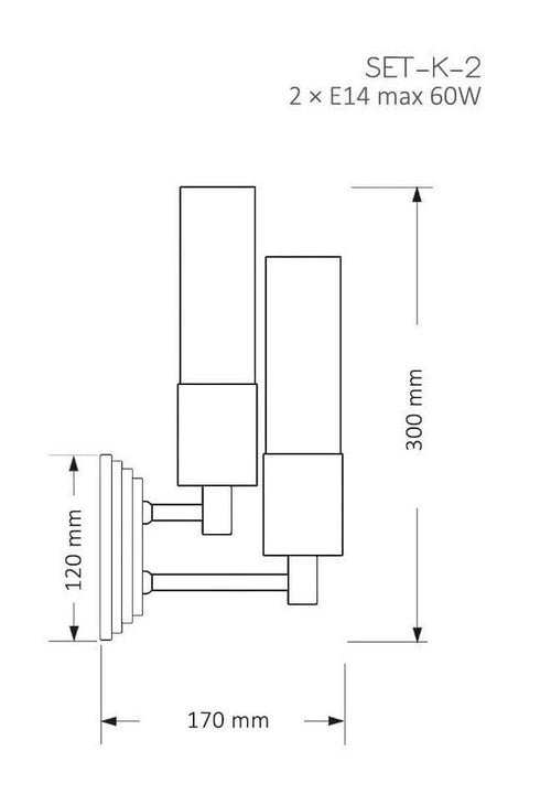 Aplica SETI SET-K-2(N) Lucente - Home & Lighting